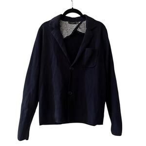 Zara Dark Navy collared knit cardigan size medium